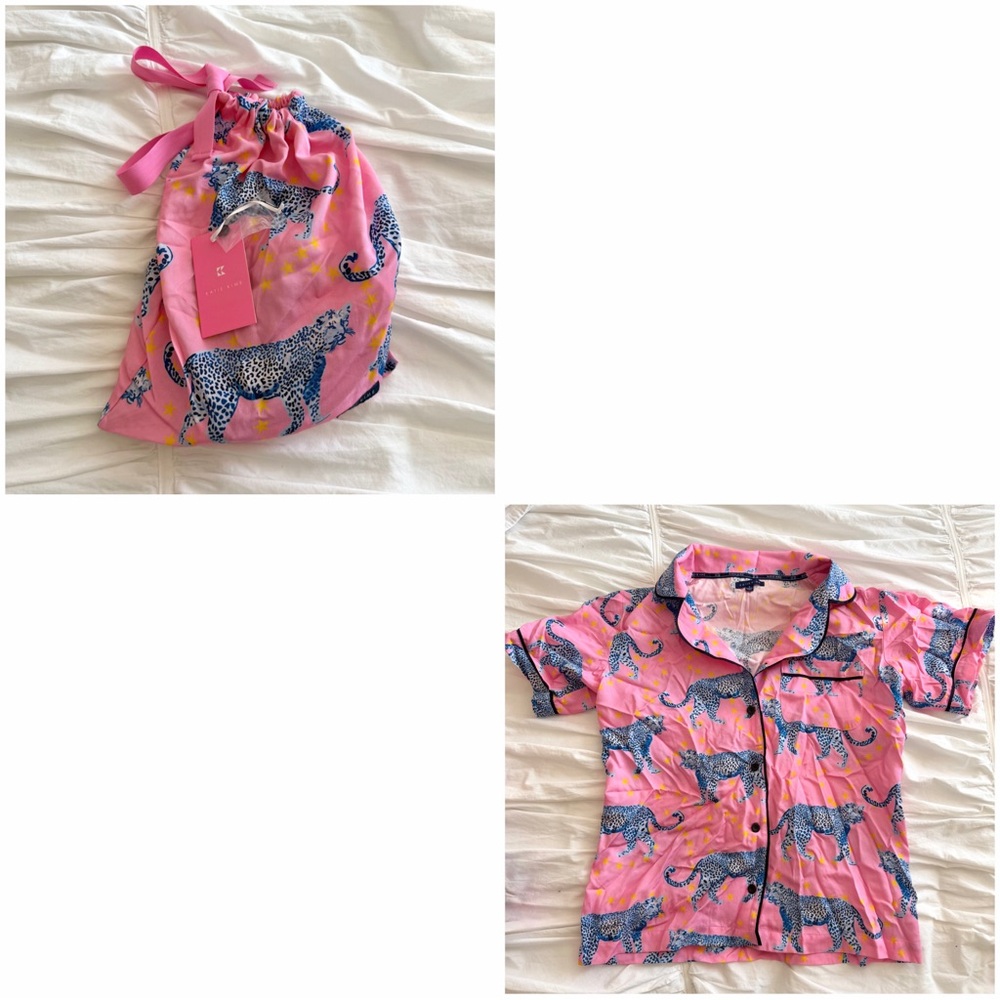 Katie Kime Cosmic Cheetah Pajama Top Size S NWT
